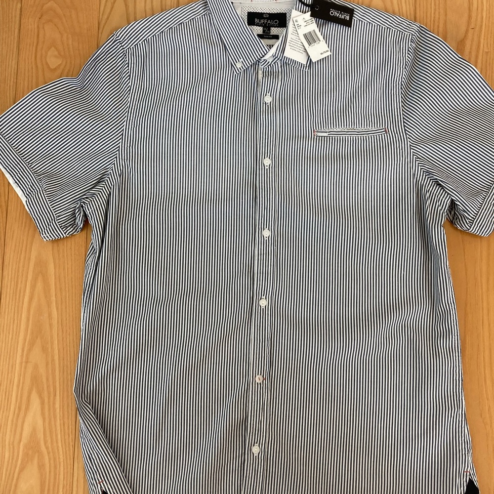 Men’s short sleeve b d stripe shirt xxl
